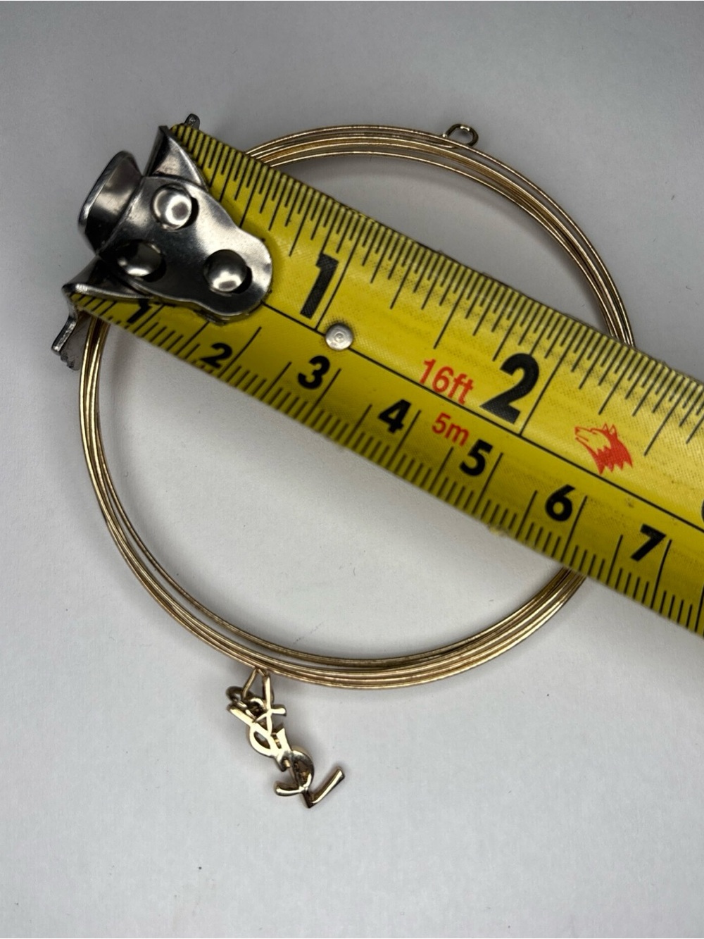 Vintage YSL Charm Coil Bracelet Gold Tone Paris 1980's Saint Laurent EUC - Picture 4 of 4